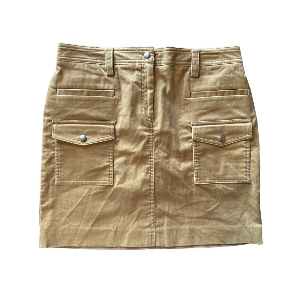 J.Crew Skirt Womens Size 8 Tan Utility Cargo Mini Corduroy Pockets NWT Y2K